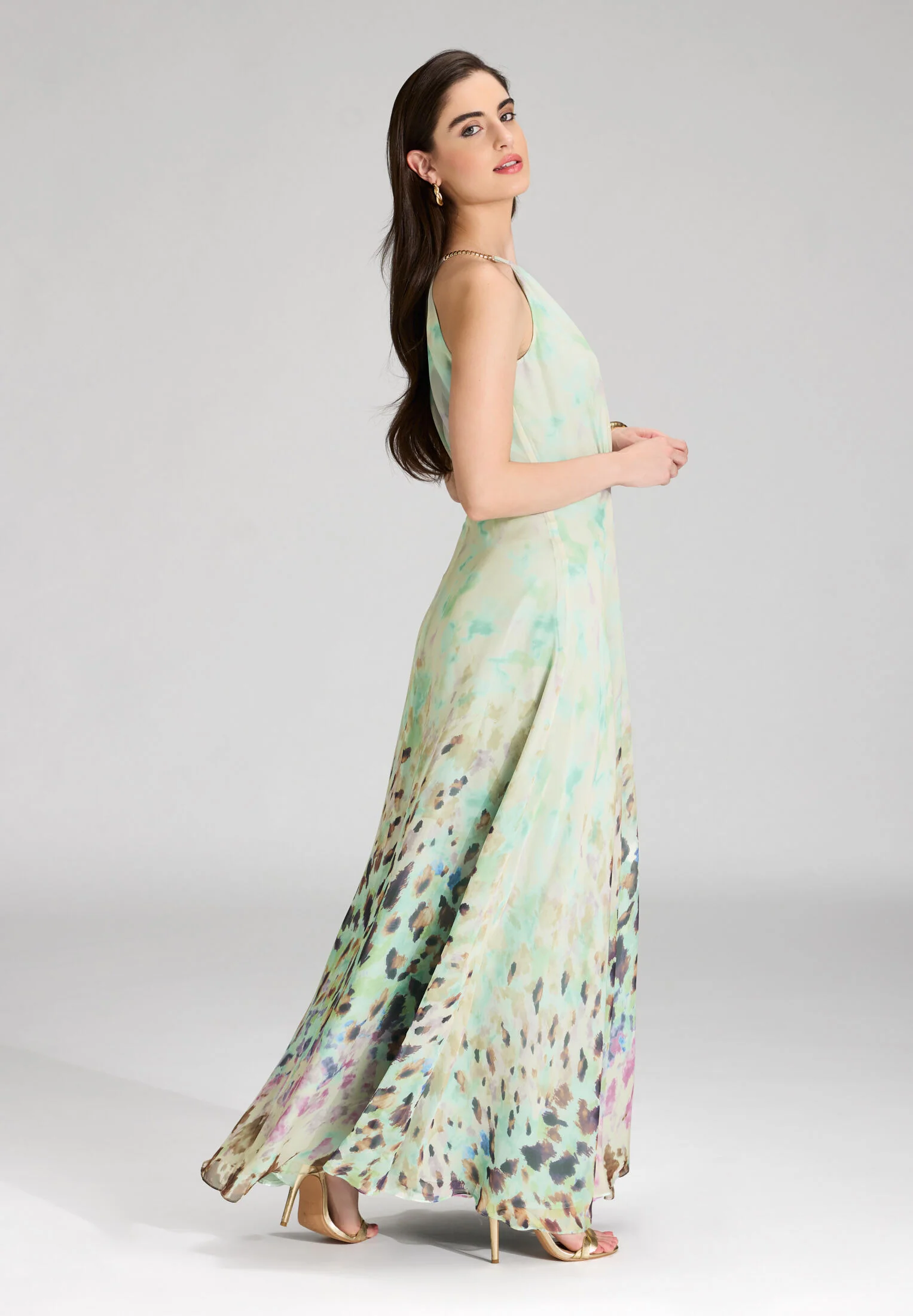 Abendkleid aus Chiffon mit Animal Print - Image 5