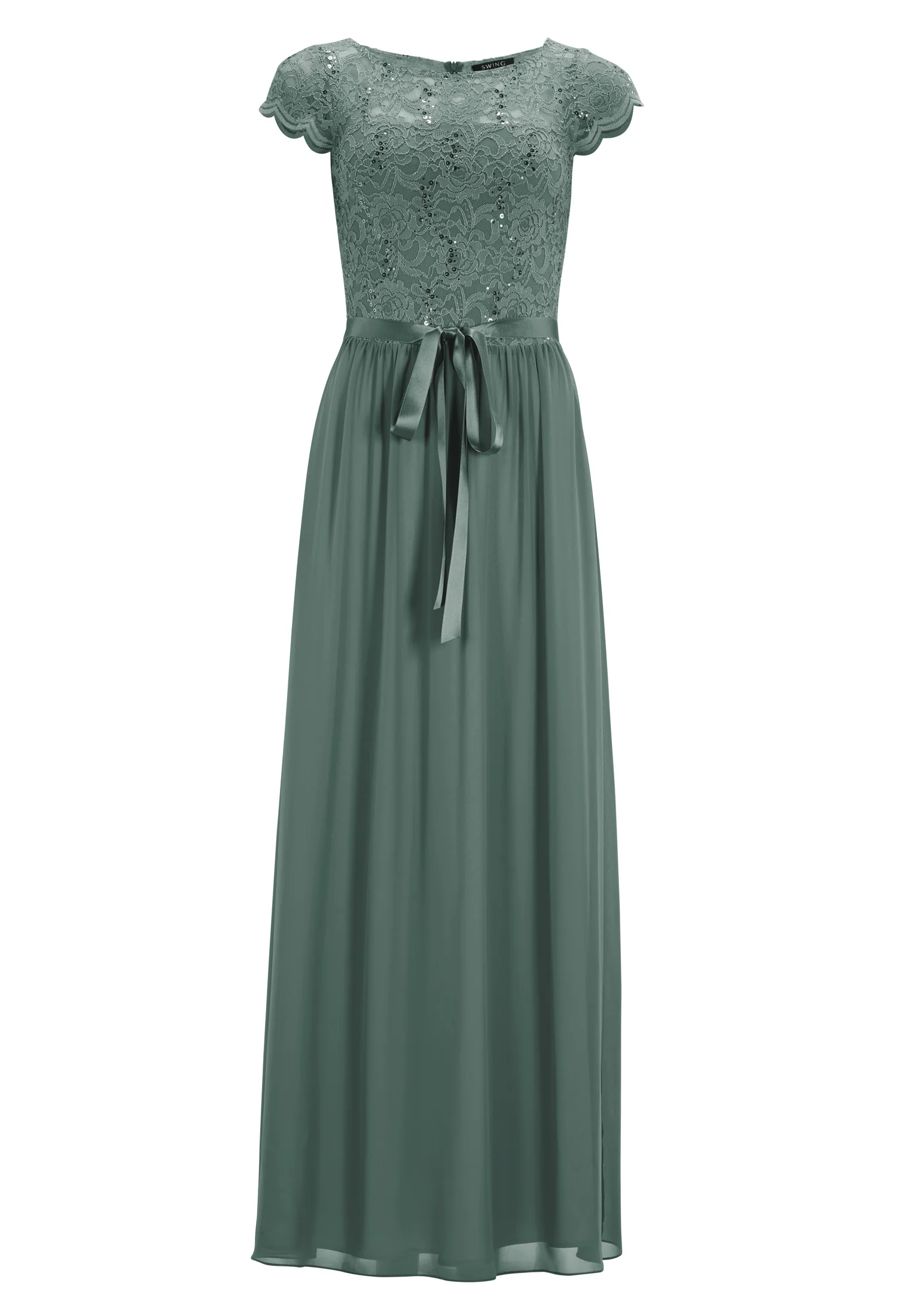 Abendkleid aus Chiffon mit paillettenbesetztem Spitzenoberteil - Image 18