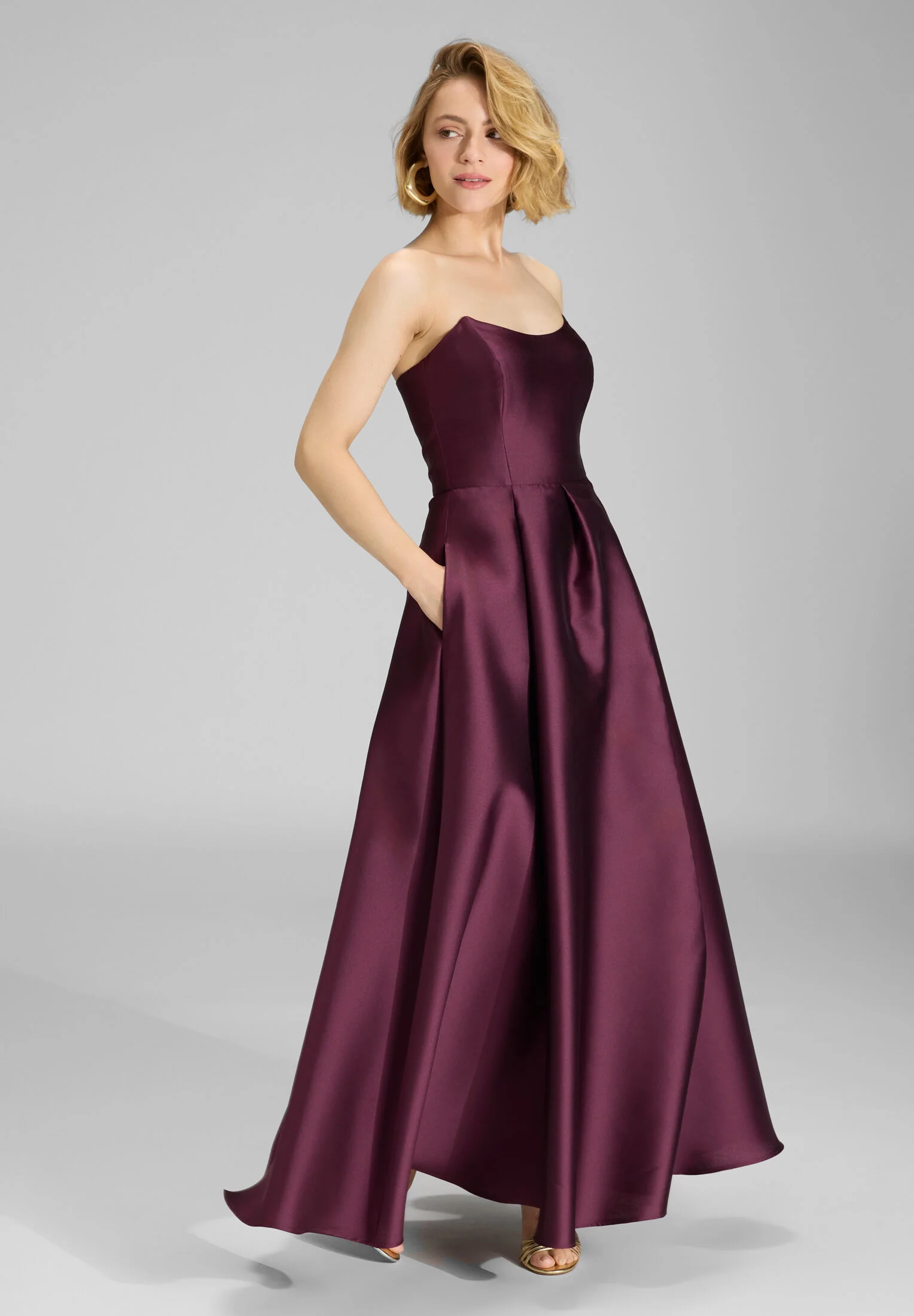 Abendkleid aus edlem Twill mit Korsage Oberteil - Image 7