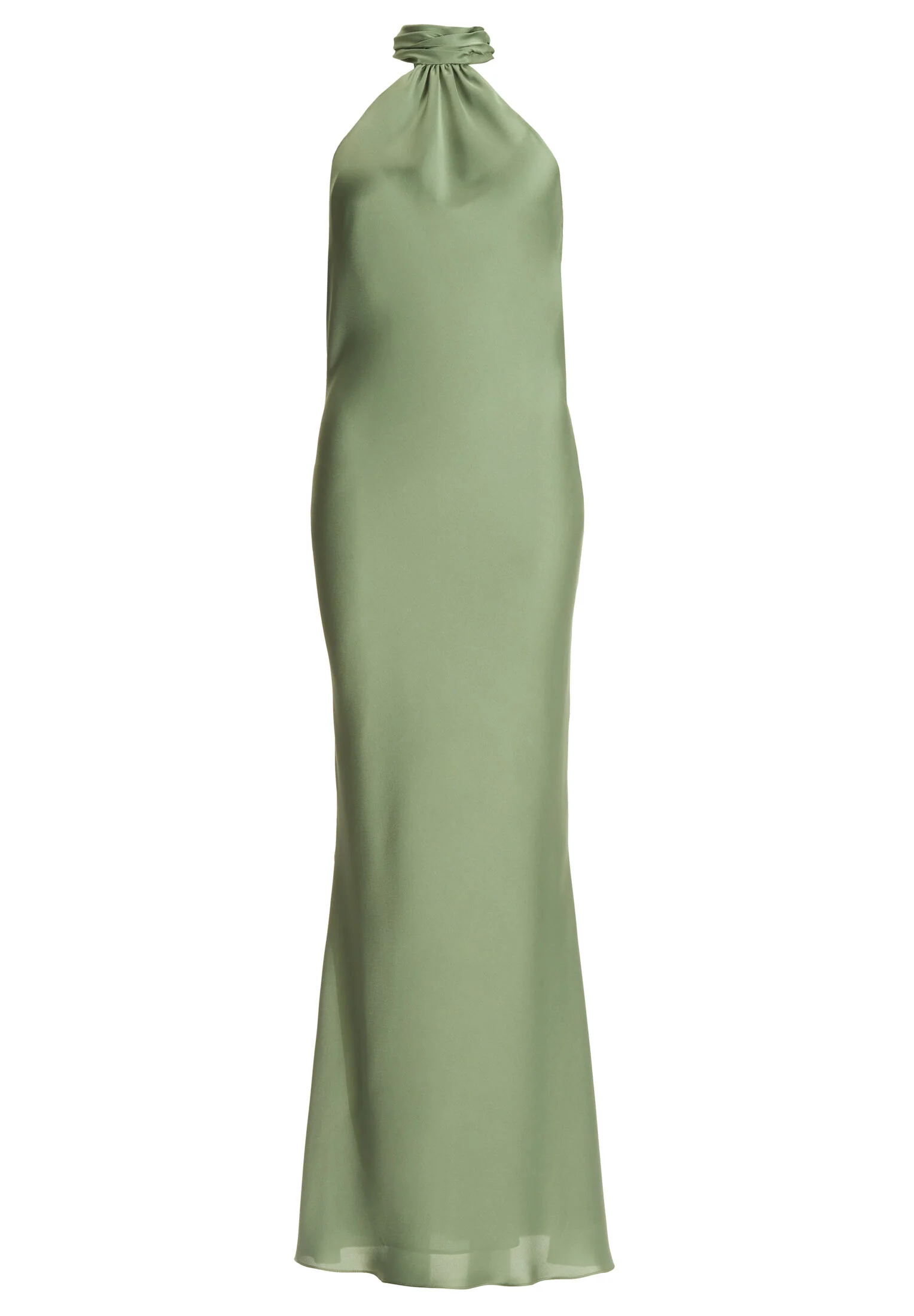 Abendkleid aus nachhaltigem Satin mit Stehkragen - Image 12