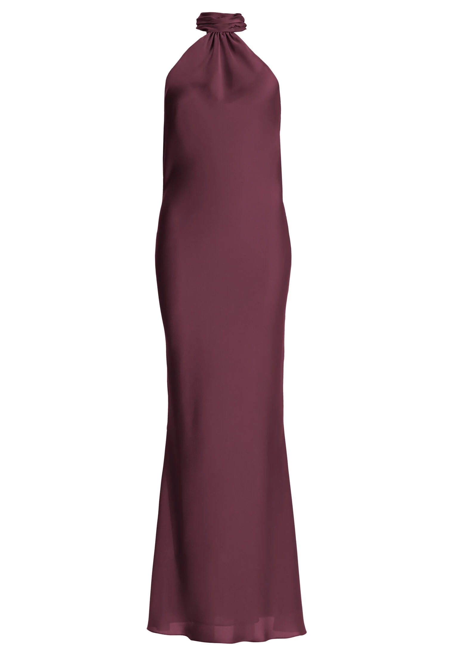 Abendkleid aus nachhaltigem Satin mit Stehkragen - Image 18