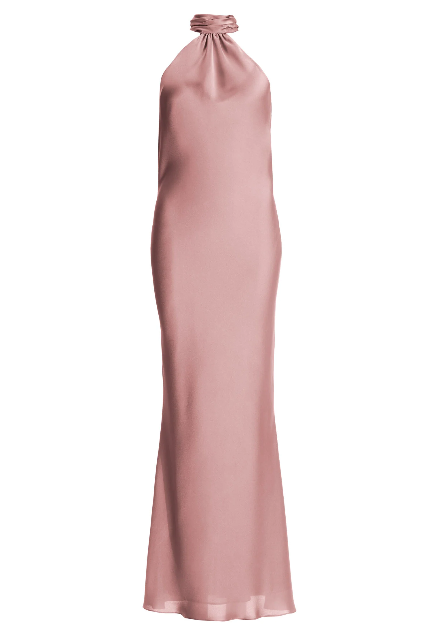 Abendkleid aus nachhaltigem Satin mit Stehkragen - Image 24