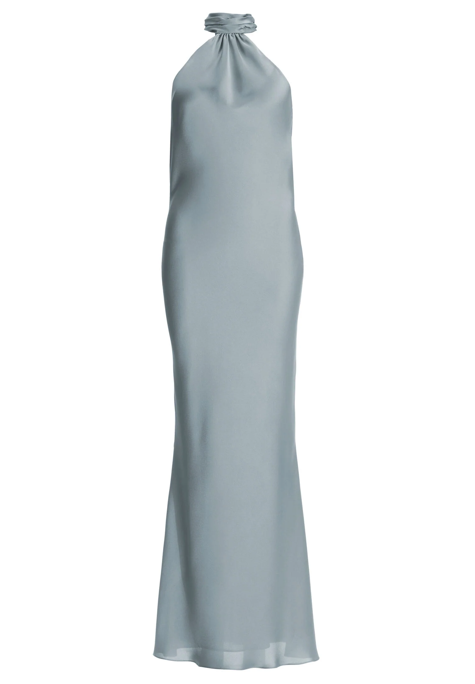 Abendkleid aus nachhaltigem Satin mit Stehkragen - Image 6