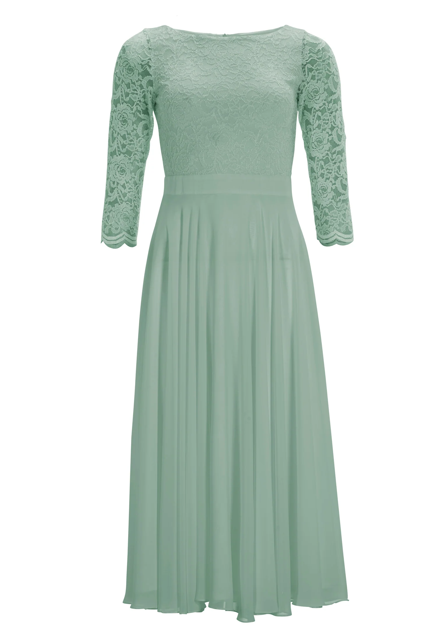 Abendkleid Midi mit Oberteil aus floraler Spitze und Chiffon Rock - Image 24