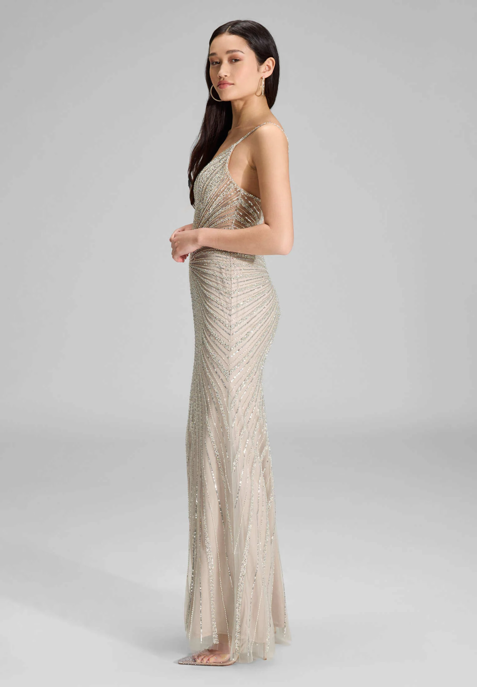 Abendkleid mit all-over Stickerei - Image 5