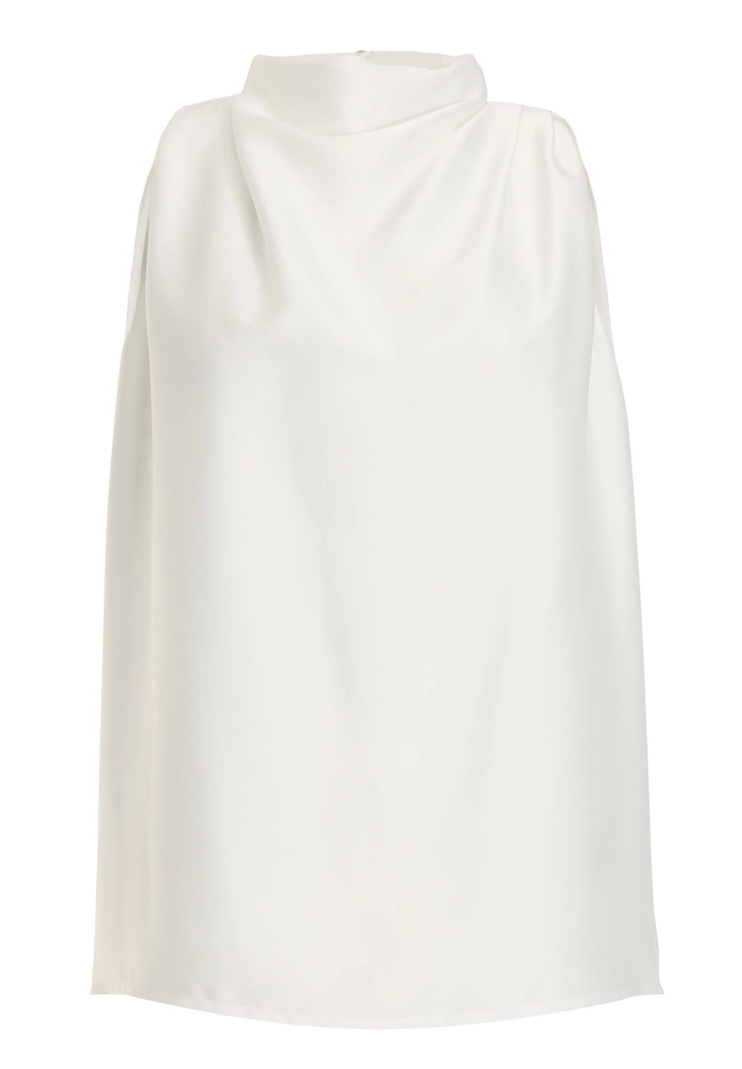 Ärmelloses Top aus nachhaltigem Satin mit Drapierung am Kragen - Image 12