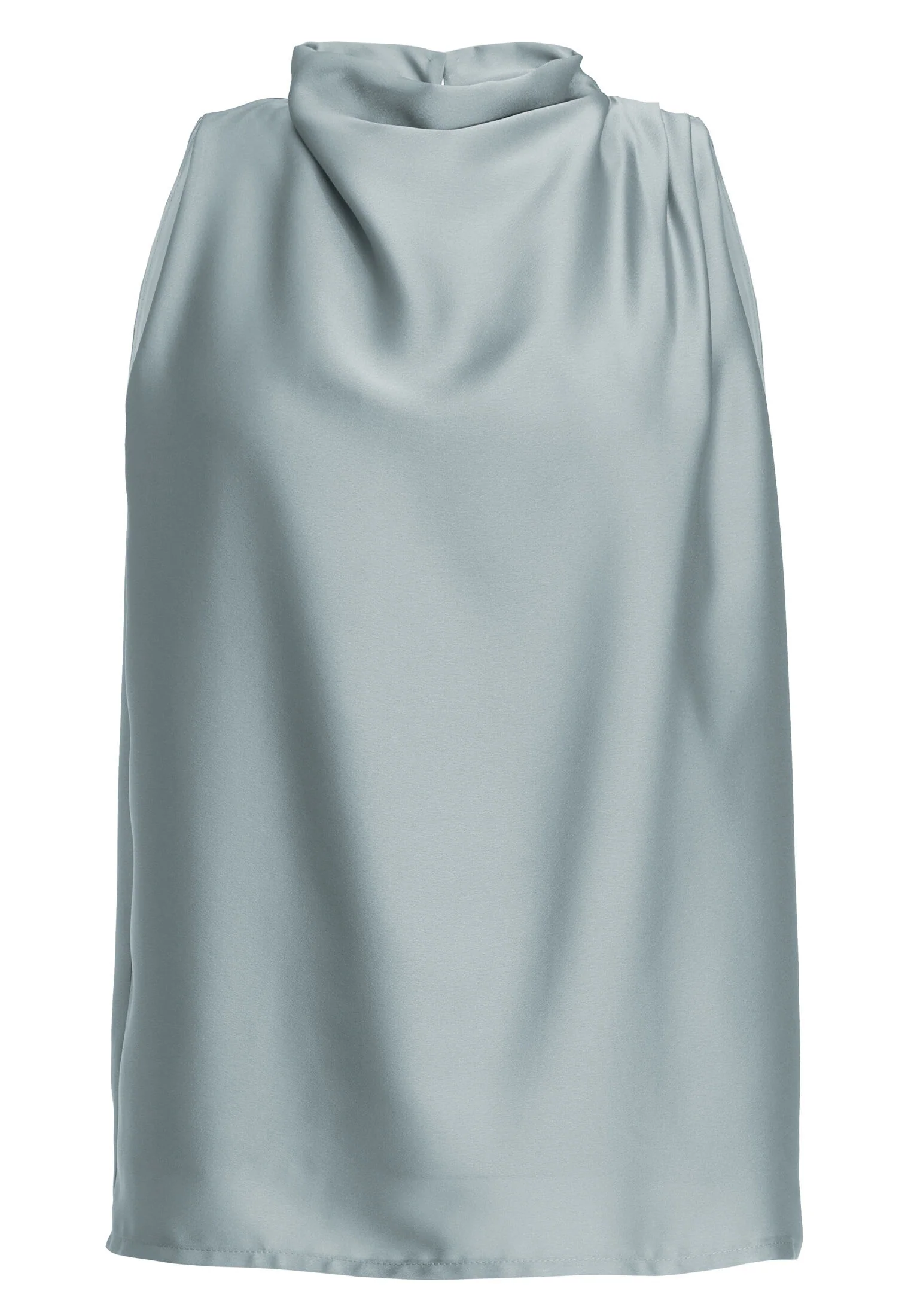 Ärmelloses Top aus nachhaltigem Satin mit Drapierung am Kragen - Image 6