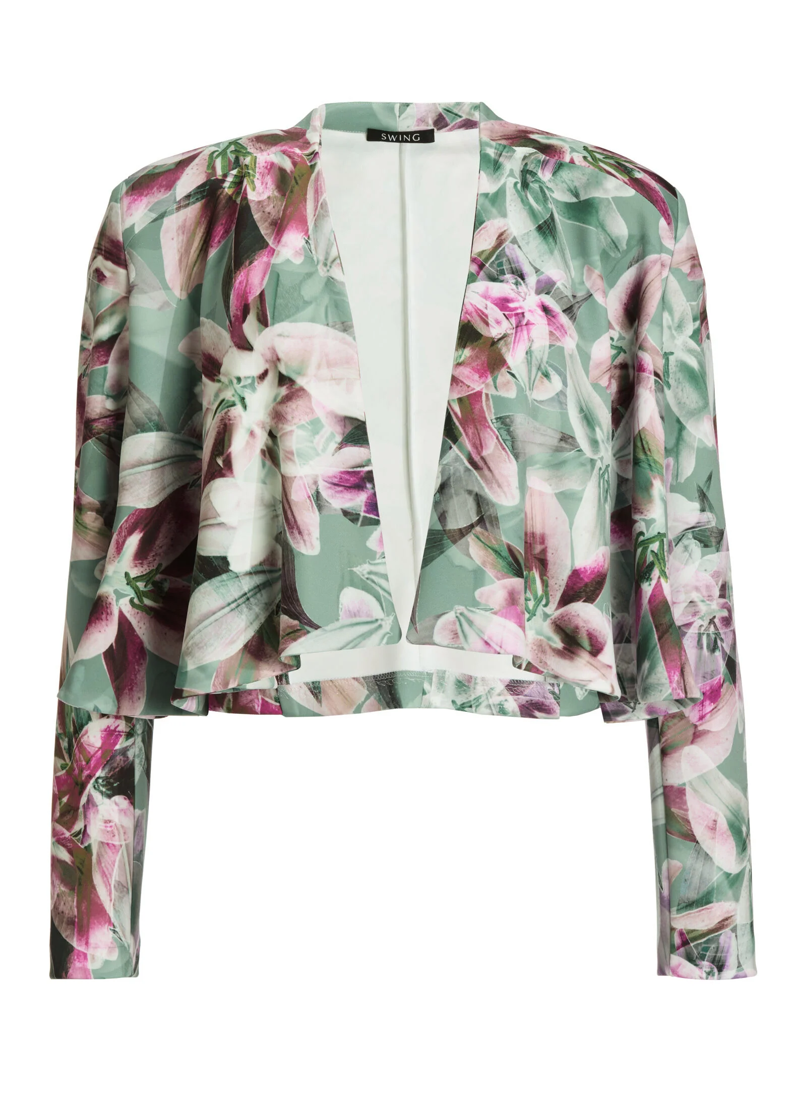 Bedruckter Scuba Blazer mit Wasserfall Kante - Image 12