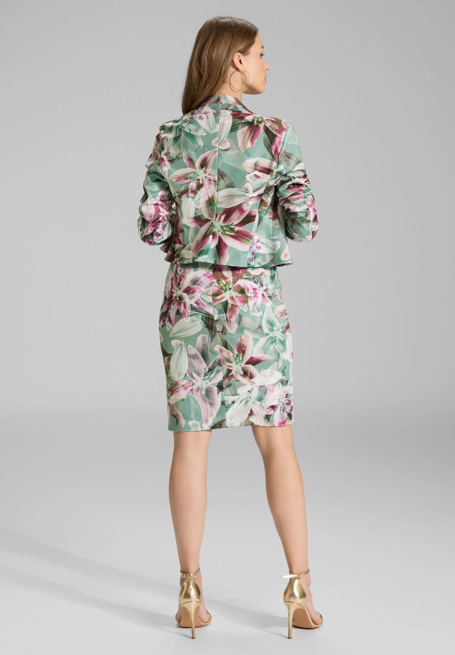 Bedruckter Scuba Blazer mit Wasserfall Kante - Image 8