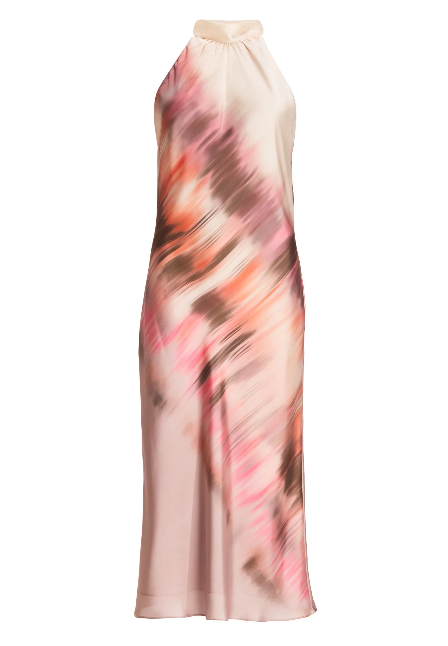 Bedrucktes Slip Dress aus Satin mit Stehkragen - Image 6