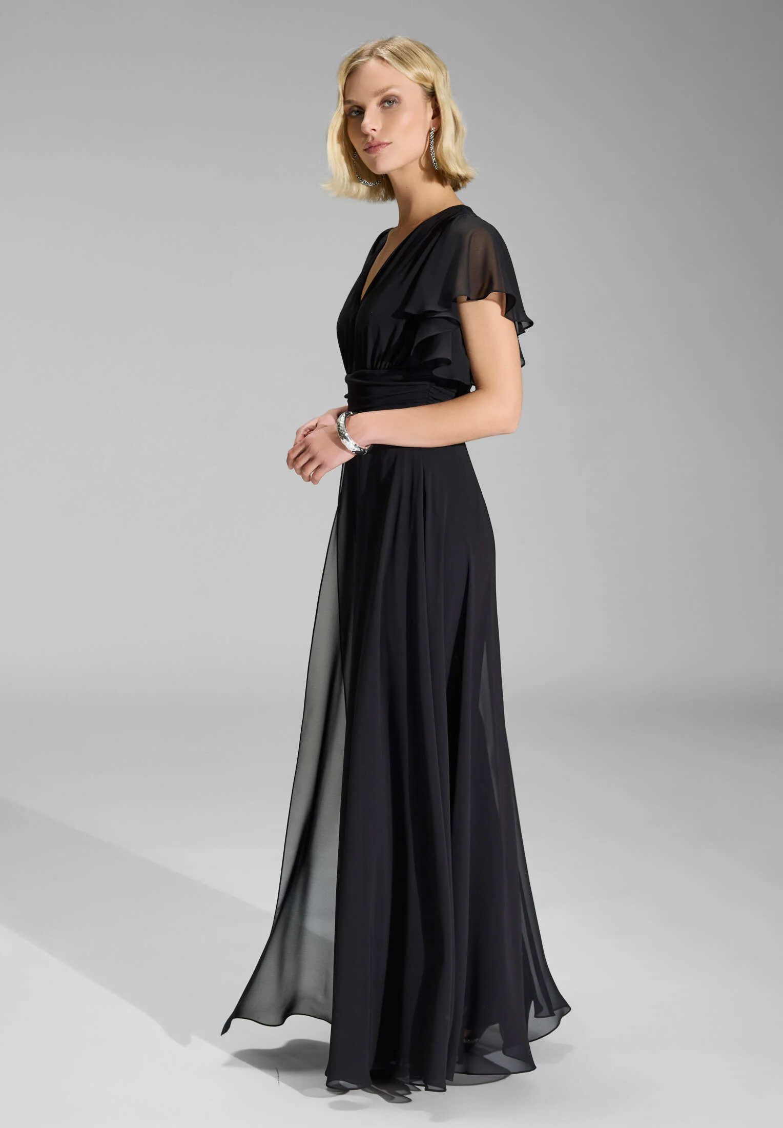 Chiffon Jumpsuit mit Überrock und Volantärmeln - Image 5