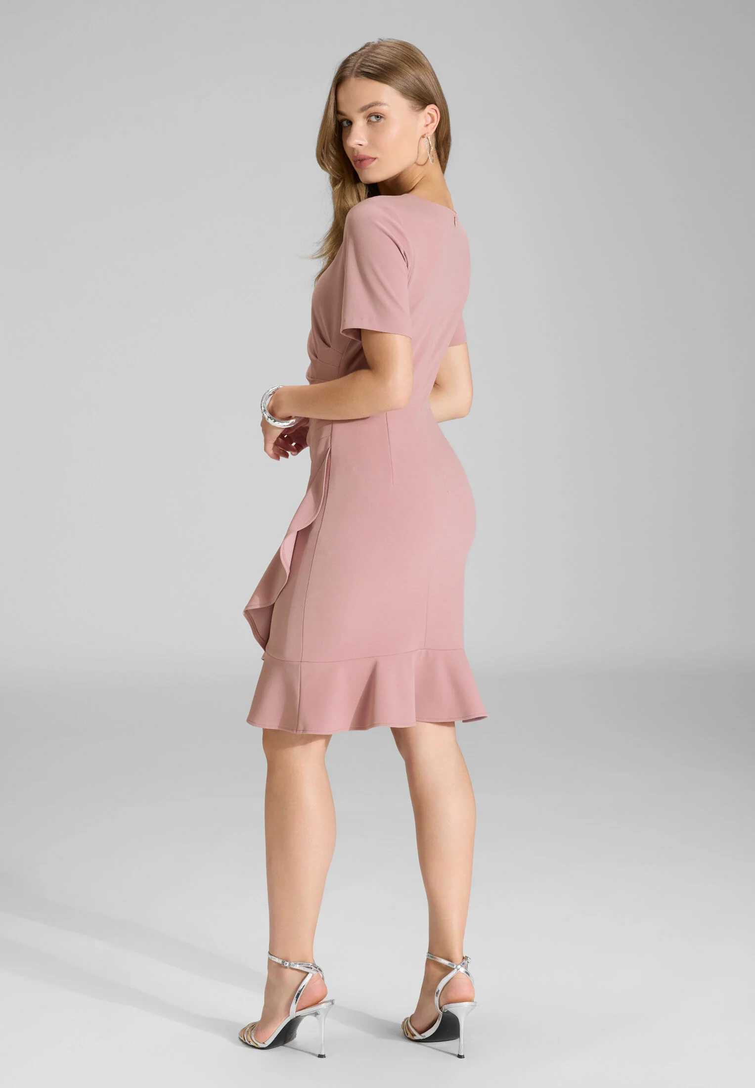 Cocktailkleid aus Crepe Jersey mit Volant am Saum - Image 8