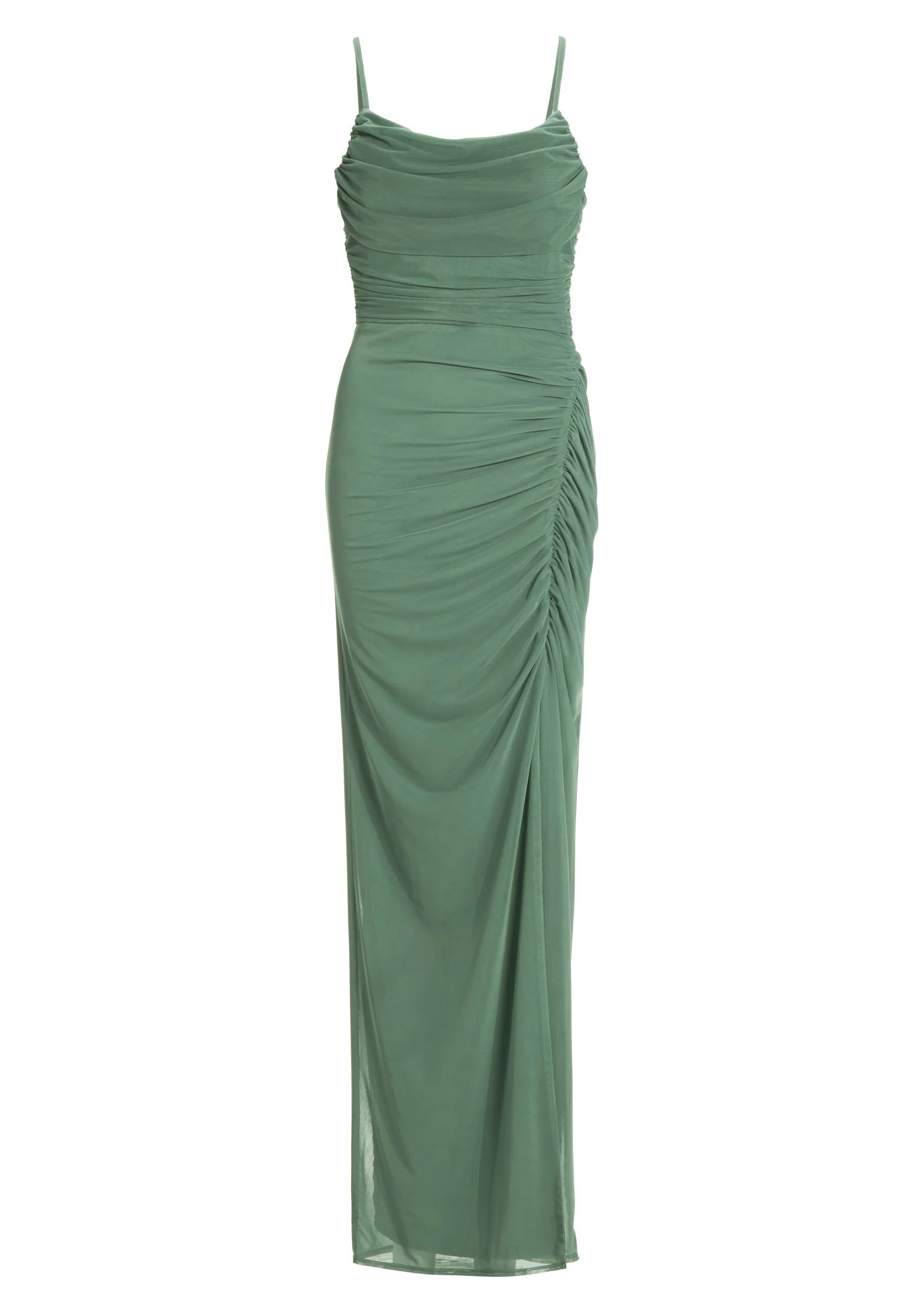 Figurbetontes Abendkleid aus Mesh mit Beinschlitz und Raffungen - Image 6