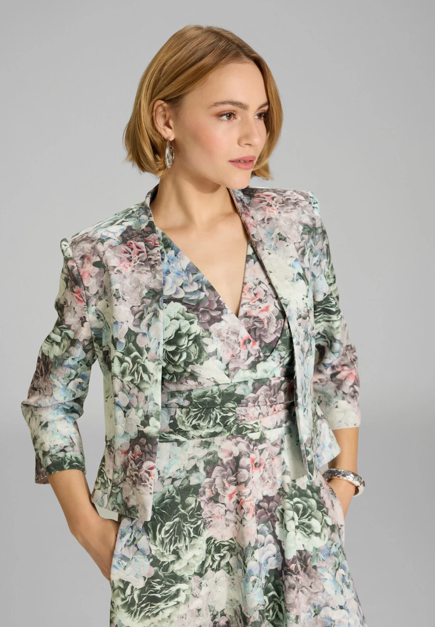 Floral bedruckter Scuba Blazer - Image 3