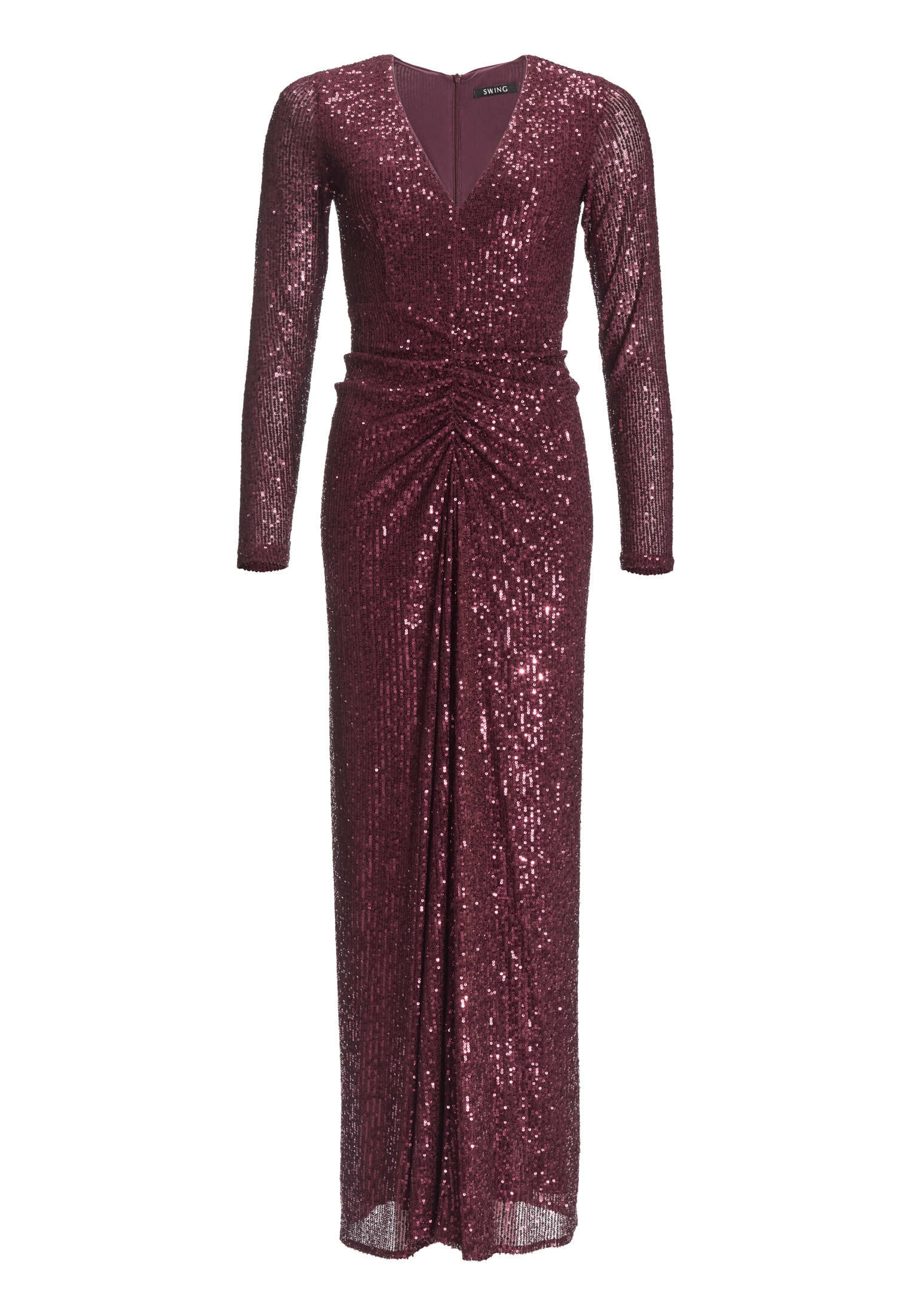 Gerafftes Abendkleid aus elastischer Paillette - Image 12