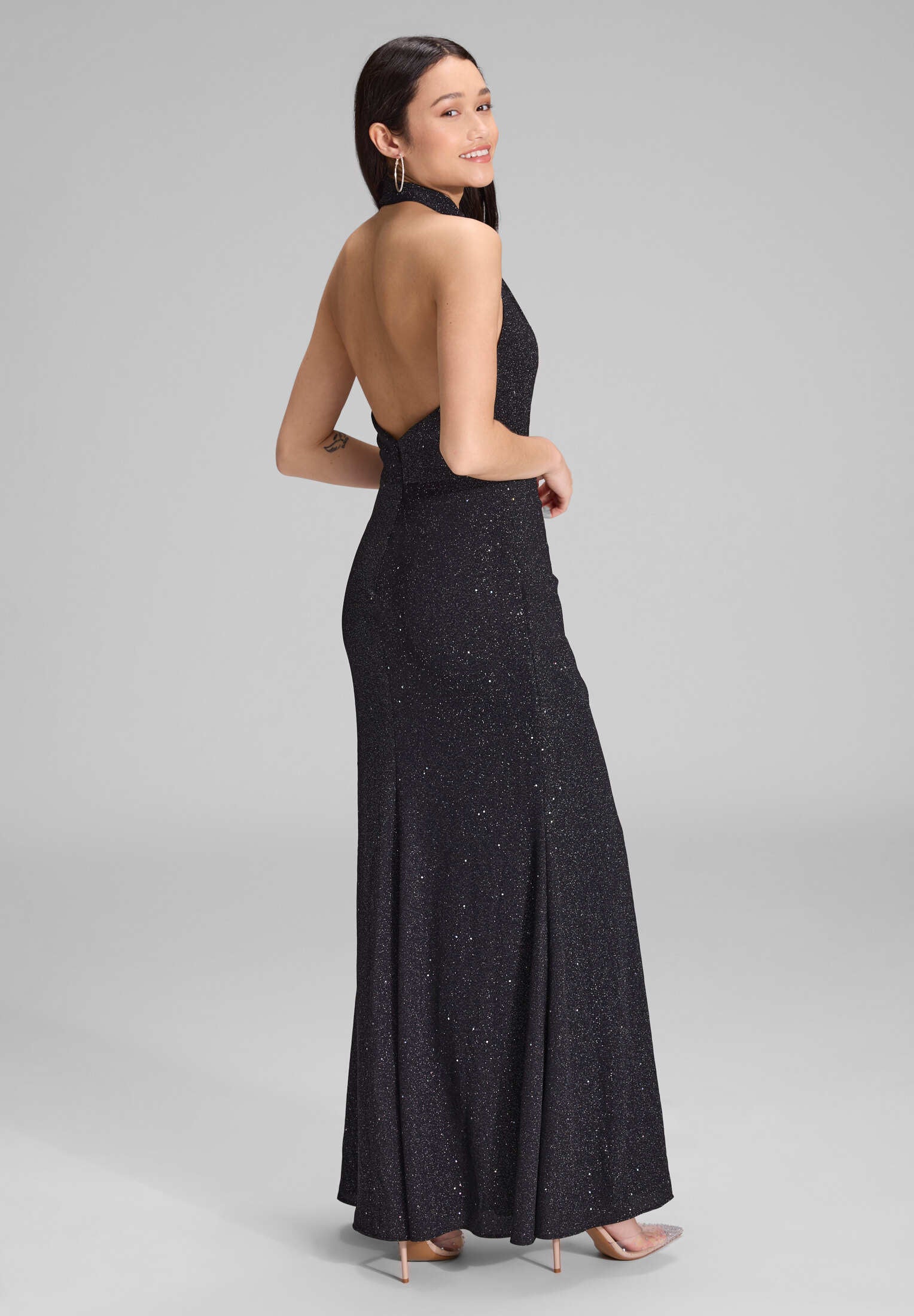 Hochgeschlossenes Abendkleid Schimmereffekt - Image 3