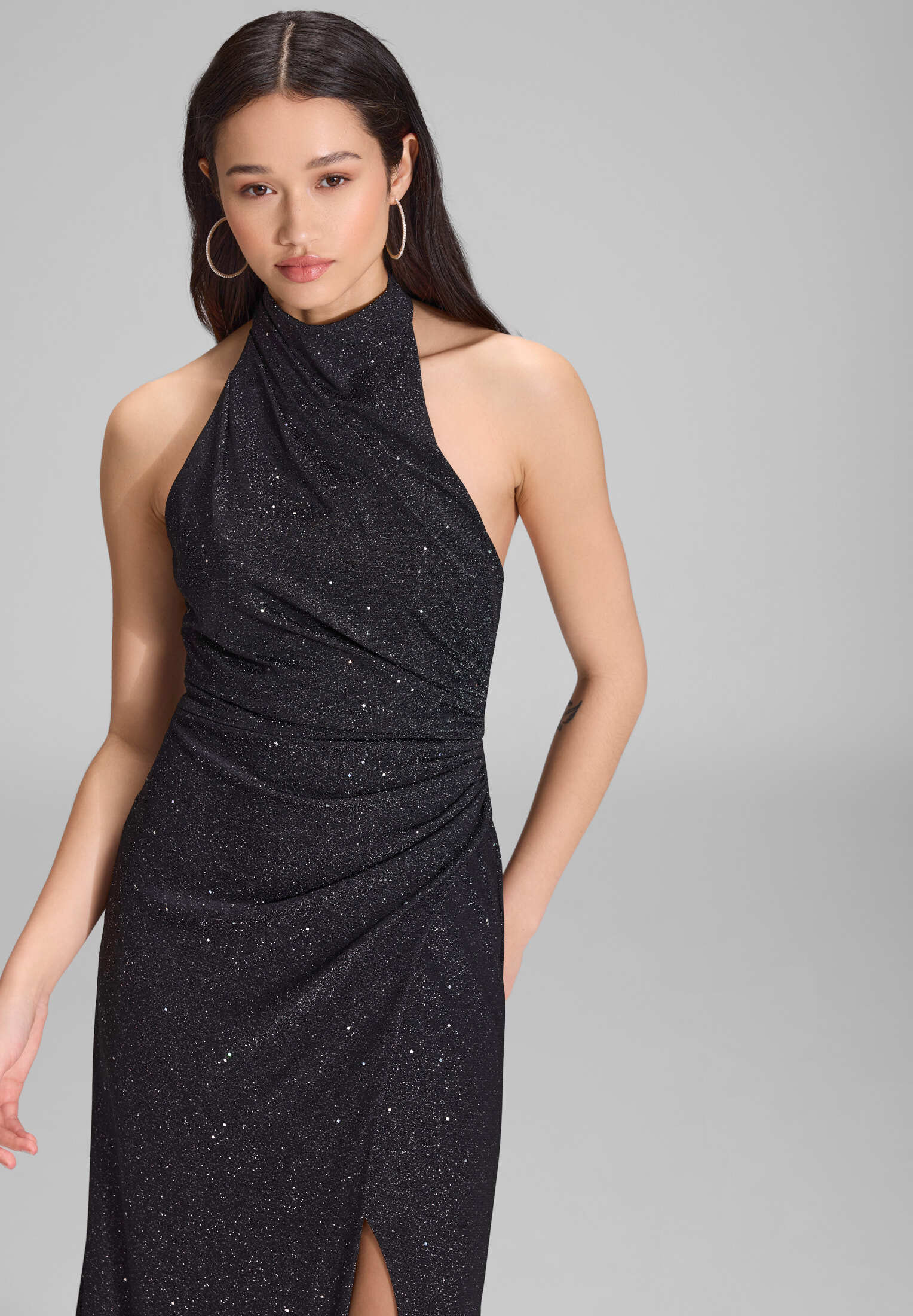 Hochgeschlossenes Abendkleid Schimmereffekt - Image 6