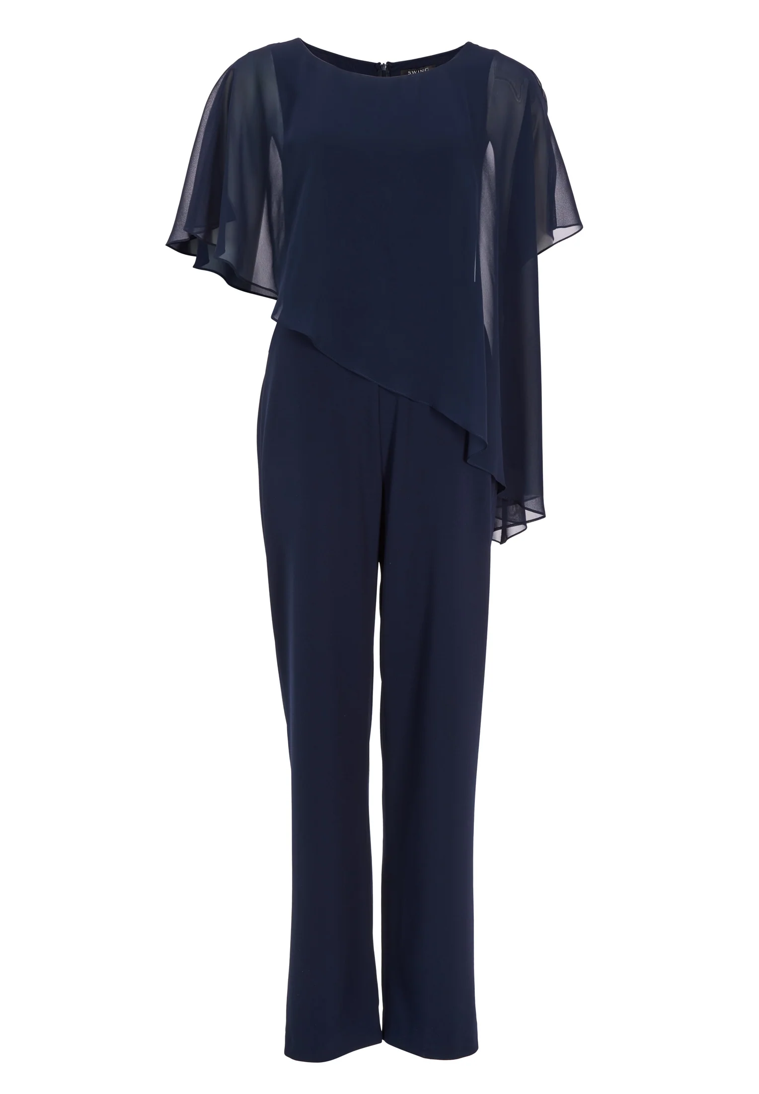 Jumpsuit aus Crepe Jersey mit Chiffon Überwurf - Image 6