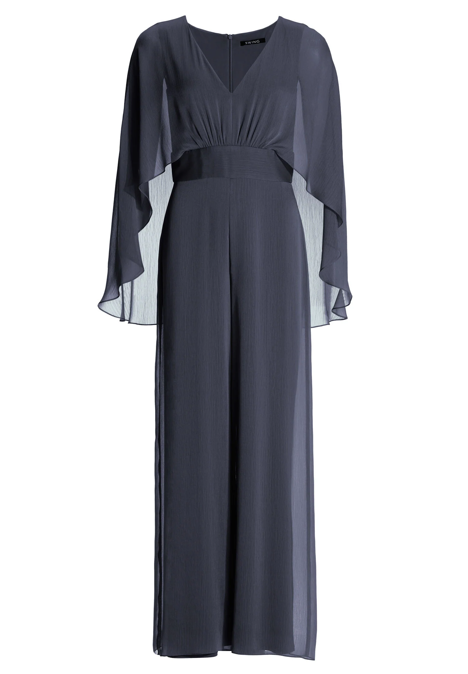 Jumpsuit aus Crinkle Chiffon mit angeschnittenem Cape - Image 6