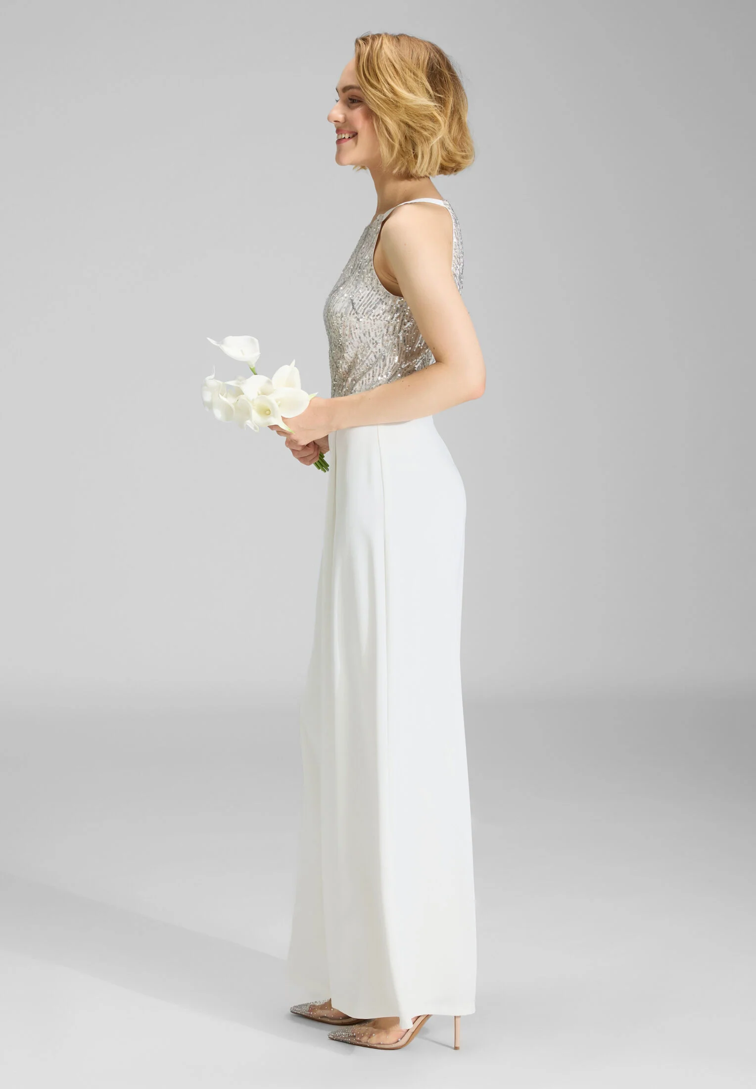 Jumpsuit mit amerikanischem Ausschnitt und besticktem Oberteil - Image 5