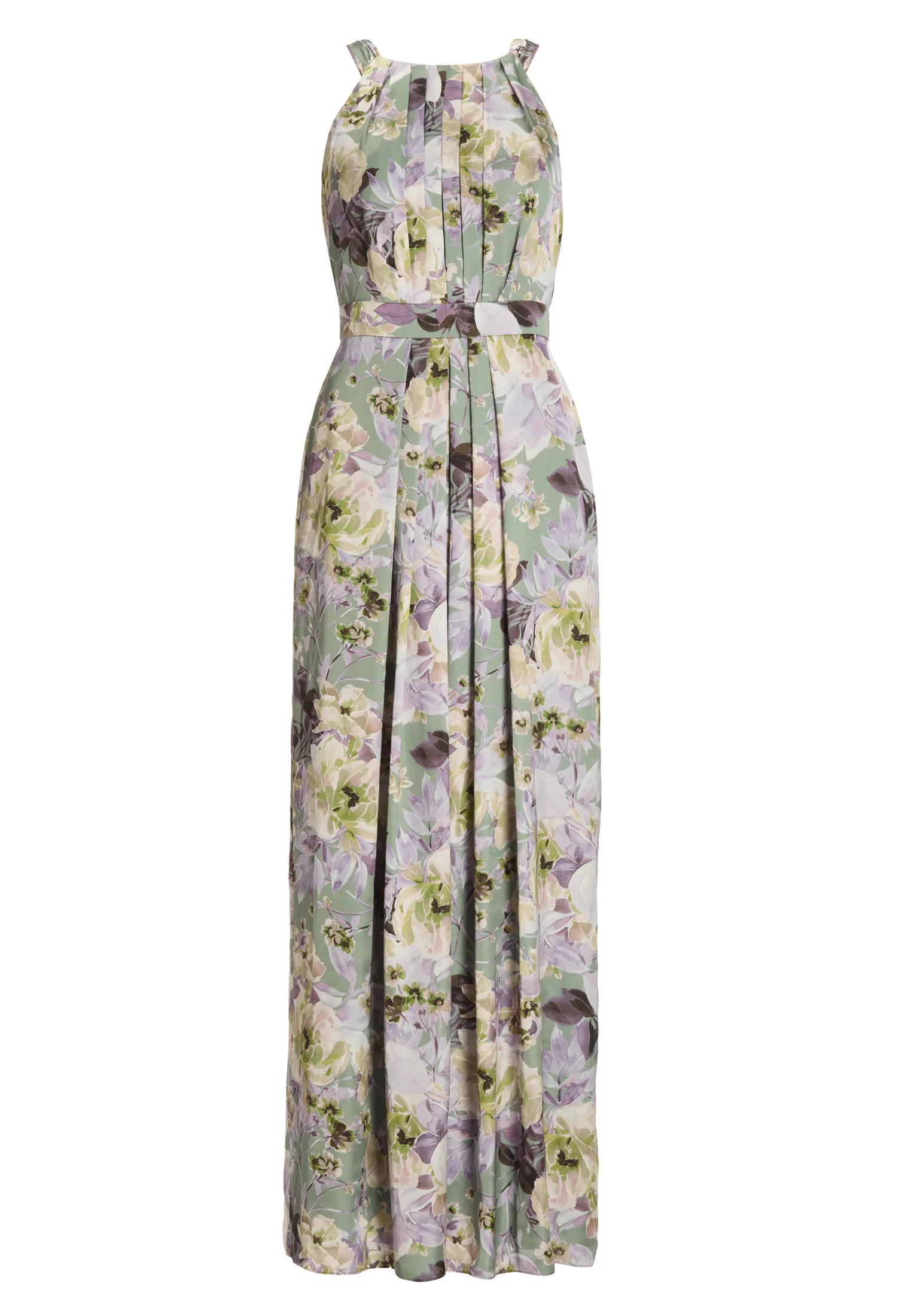 Maxi Kleid mit amerikanischem Ausschnitt aus nachhaltigem bedruckten Satin - Image 6