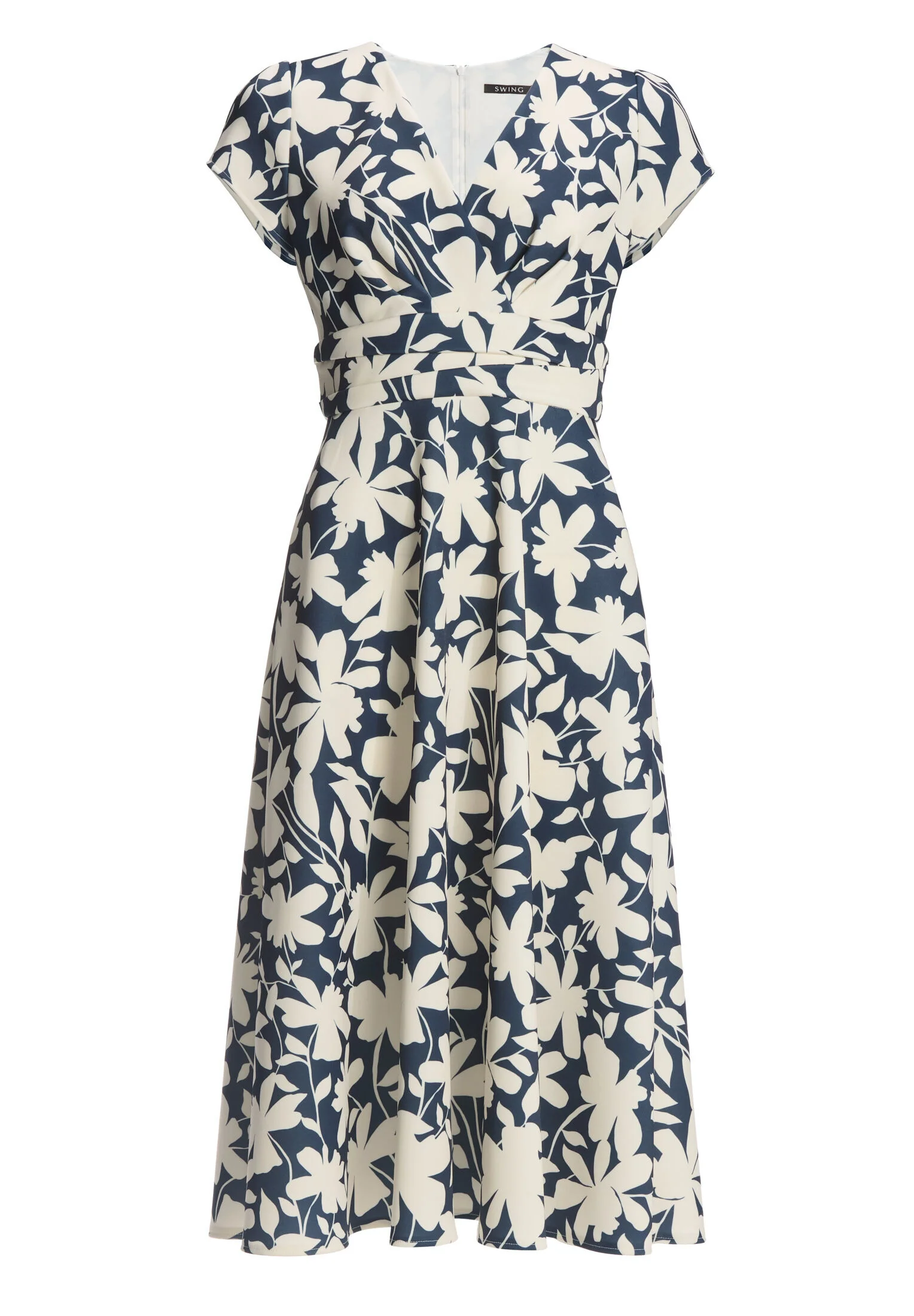 Midi Kleid aus bedrucktem Scuba - Image 6