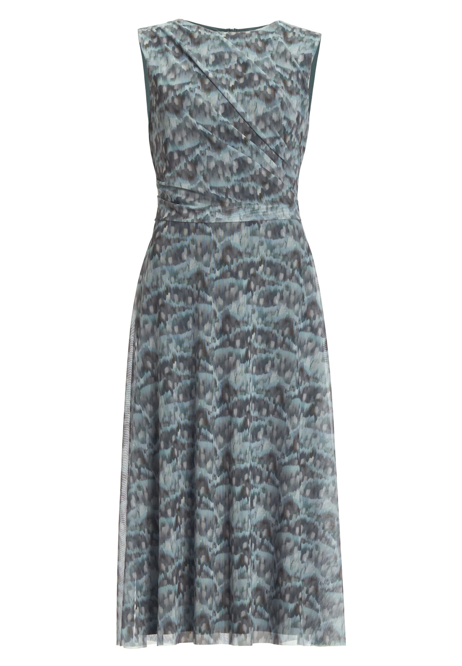 Midi Kleid aus weichem Mesh mit abstraktem Animal Print - Image 6