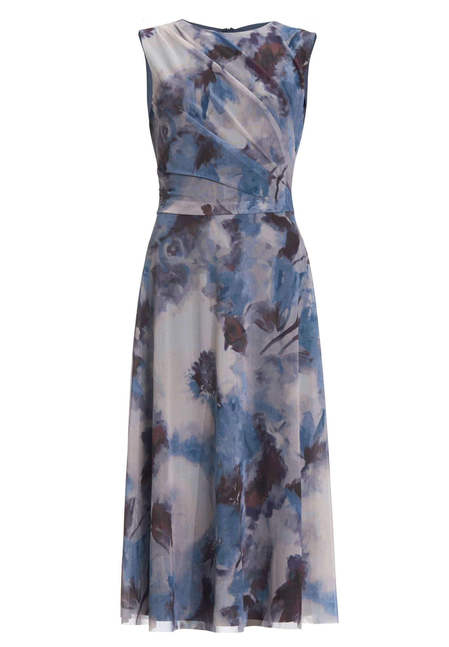 Midi Kleid aus weichem Mesh mit abstraktem Druck - Image 6