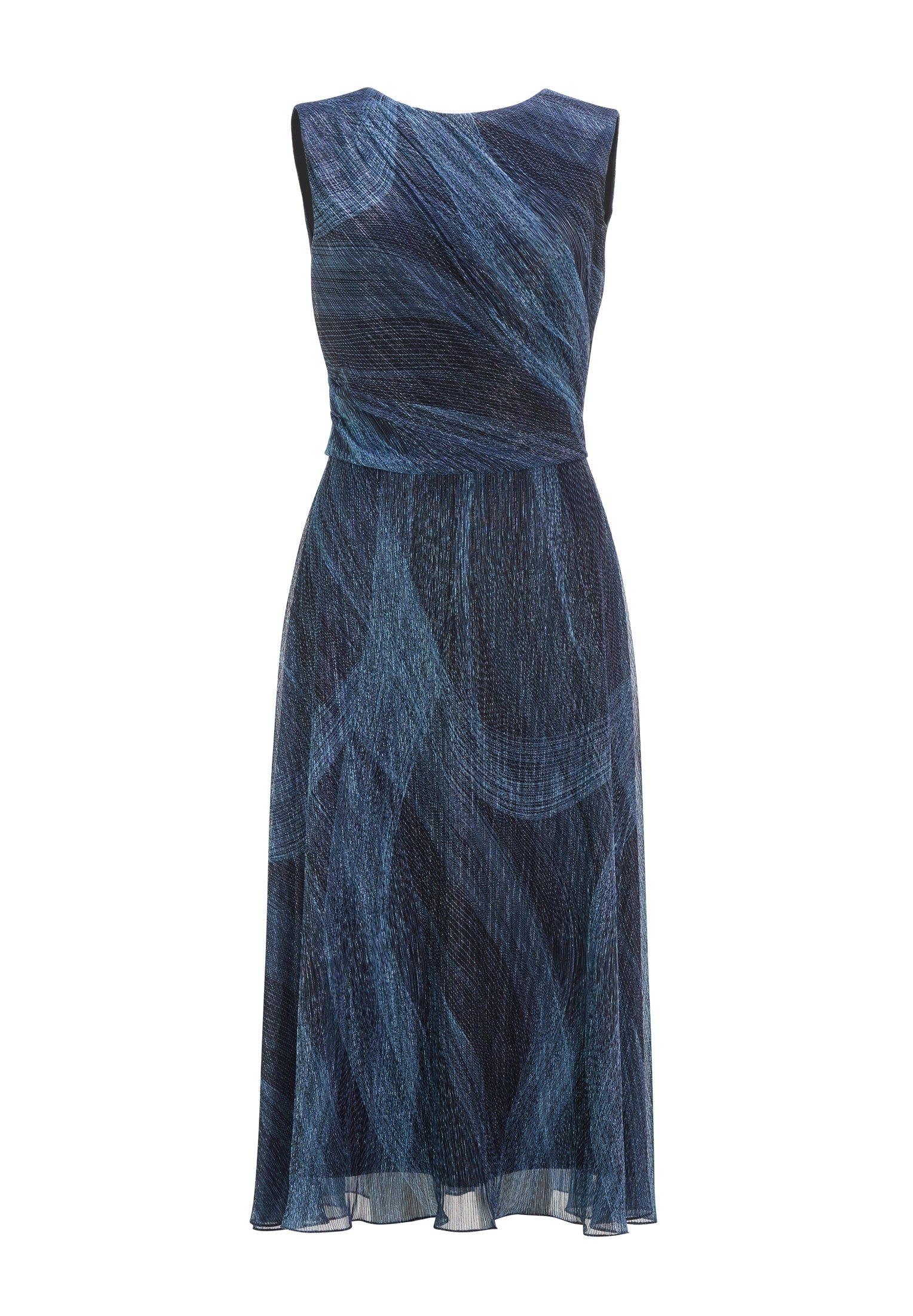 Plissiertes Kleid mit Metallicfäden - Image 6