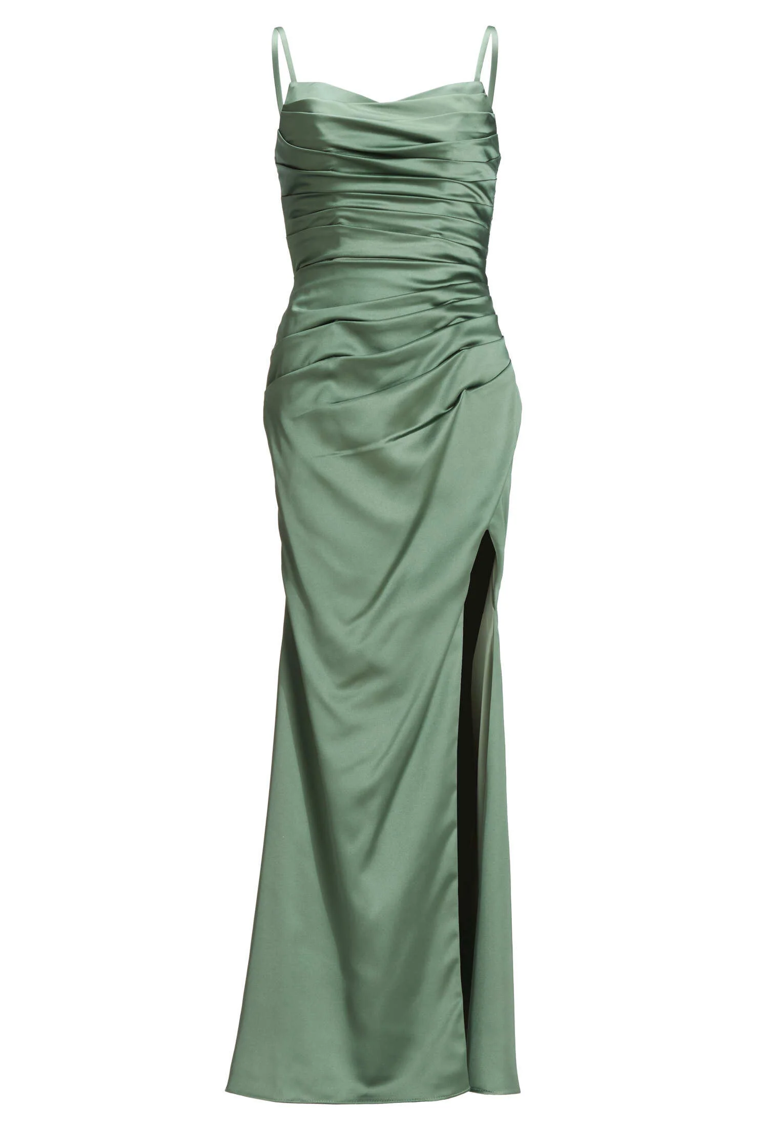 Satinkleid mit Raffungen und hohem Beinschlitz - Image 12